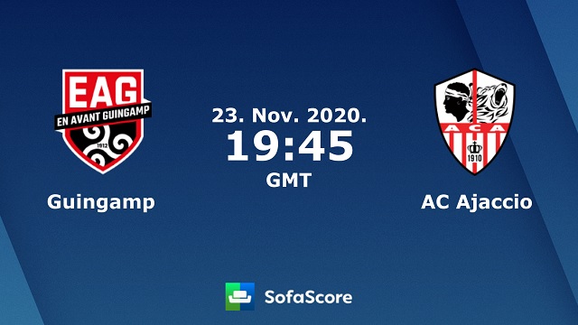 Guingamp vs Ajaccio, 02h45 - 24/11/2020 - Hạng 2 Pháp