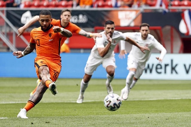 Memphis Depay chơi rất hay trong trận đấu giữa Hà Lan và Georgia trước thềm EURO 2021
